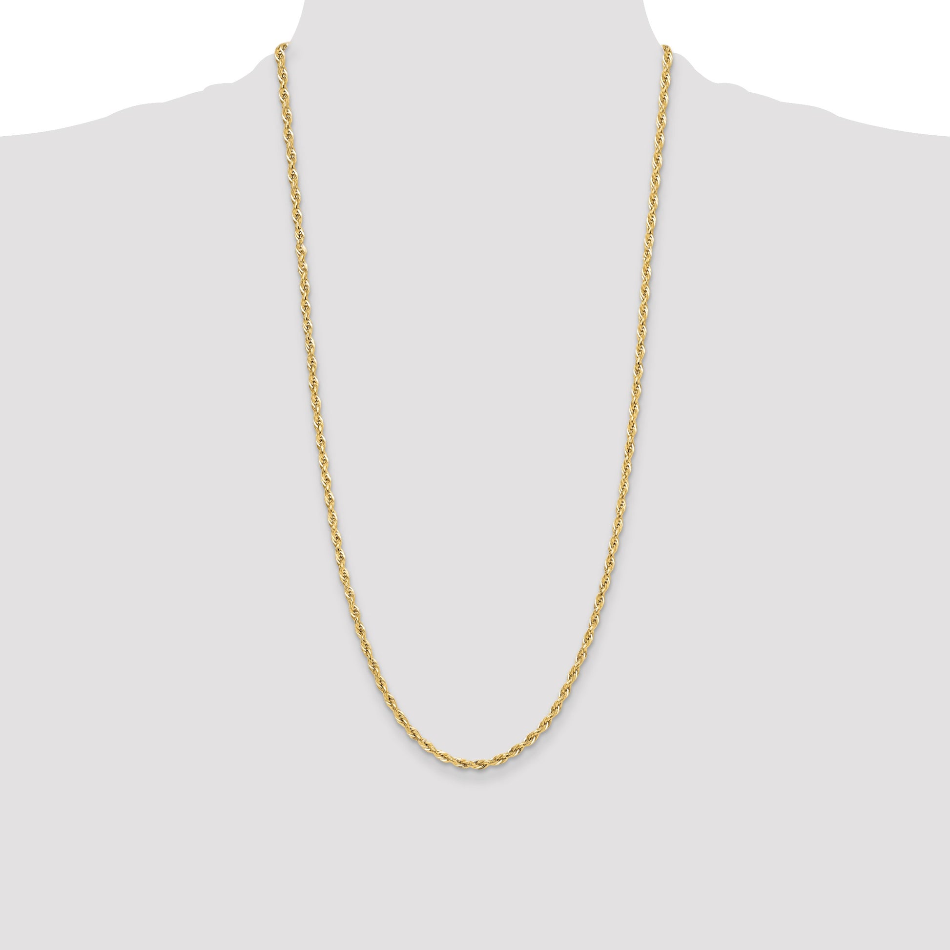 14ky 3.5mm Semi-Solid Rope Chain