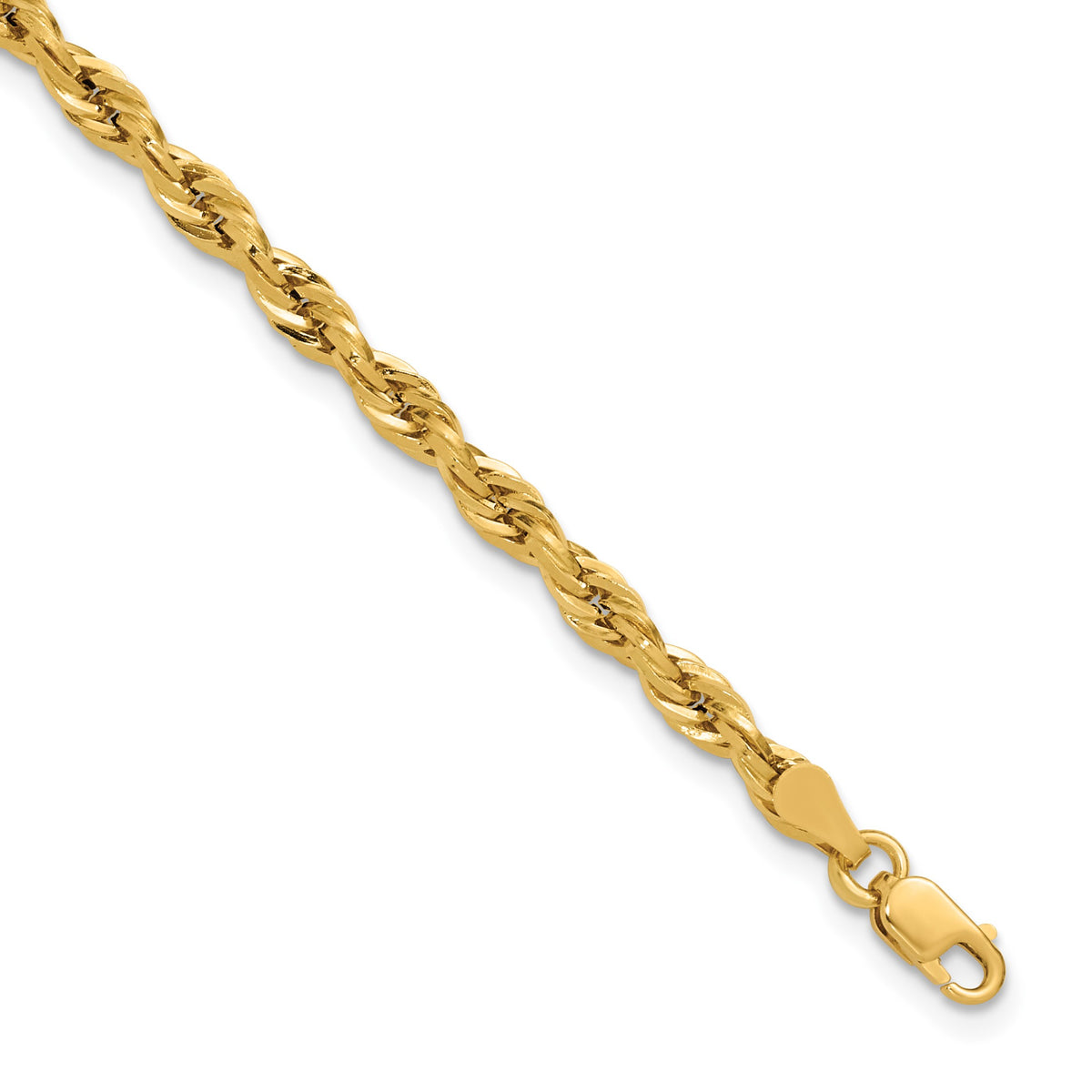 14ky 3.5mm Semi-Solid Rope Chain