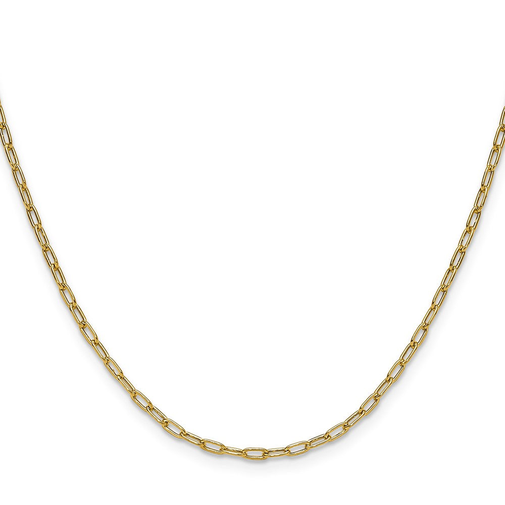 14k 2.2mm Semi-Solid Beveled Paperclip Chain