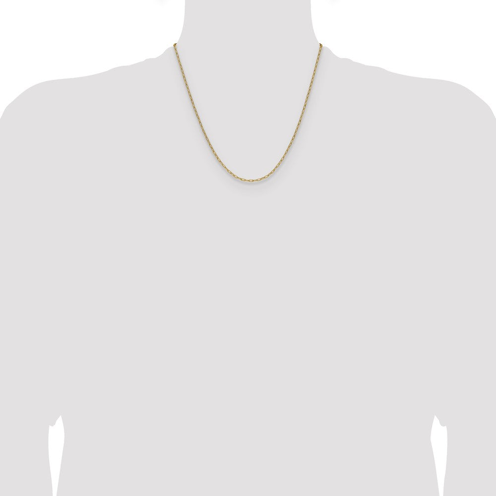 14k 2.2mm Semi-Solid Beveled Paperclip Chain