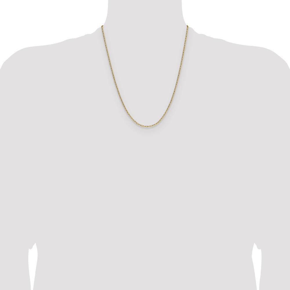 14k 2.2mm Semi-Solid Beveled Paperclip Chain