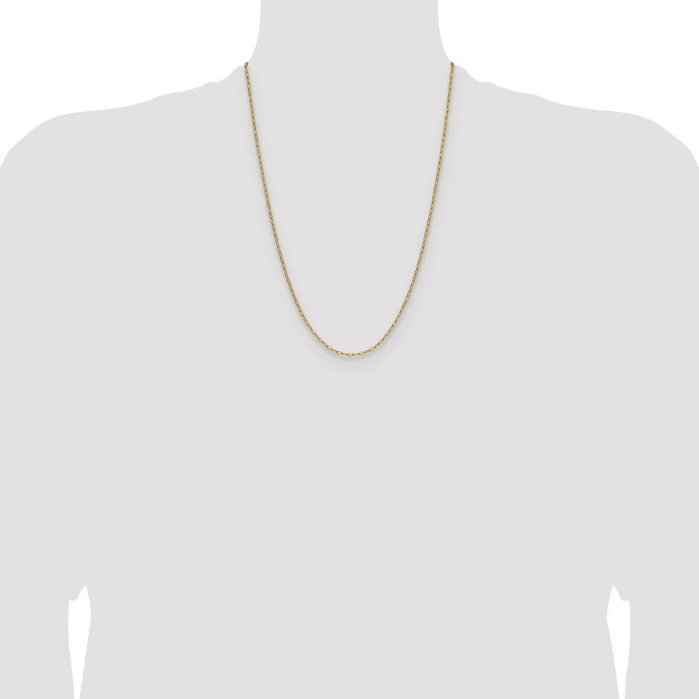 14k 2.2mm Semi-Solid Beveled Paperclip Chain