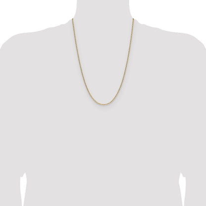 14k 2.2mm Semi-Solid Beveled Paperclip Chain