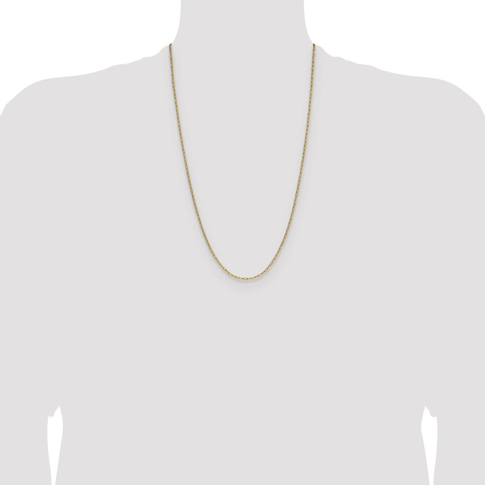 14k 2.2mm Semi-Solid Beveled Paperclip Chain