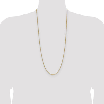 14k 2.2mm Semi-Solid Beveled Paperclip Chain