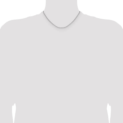 14k White Gold 2.2mm Semi-Solid Beveled Paperclip Chain