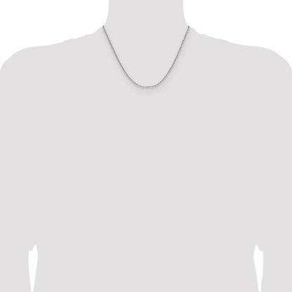 14k White Gold 2.2mm Semi-Solid Beveled Paperclip Chain