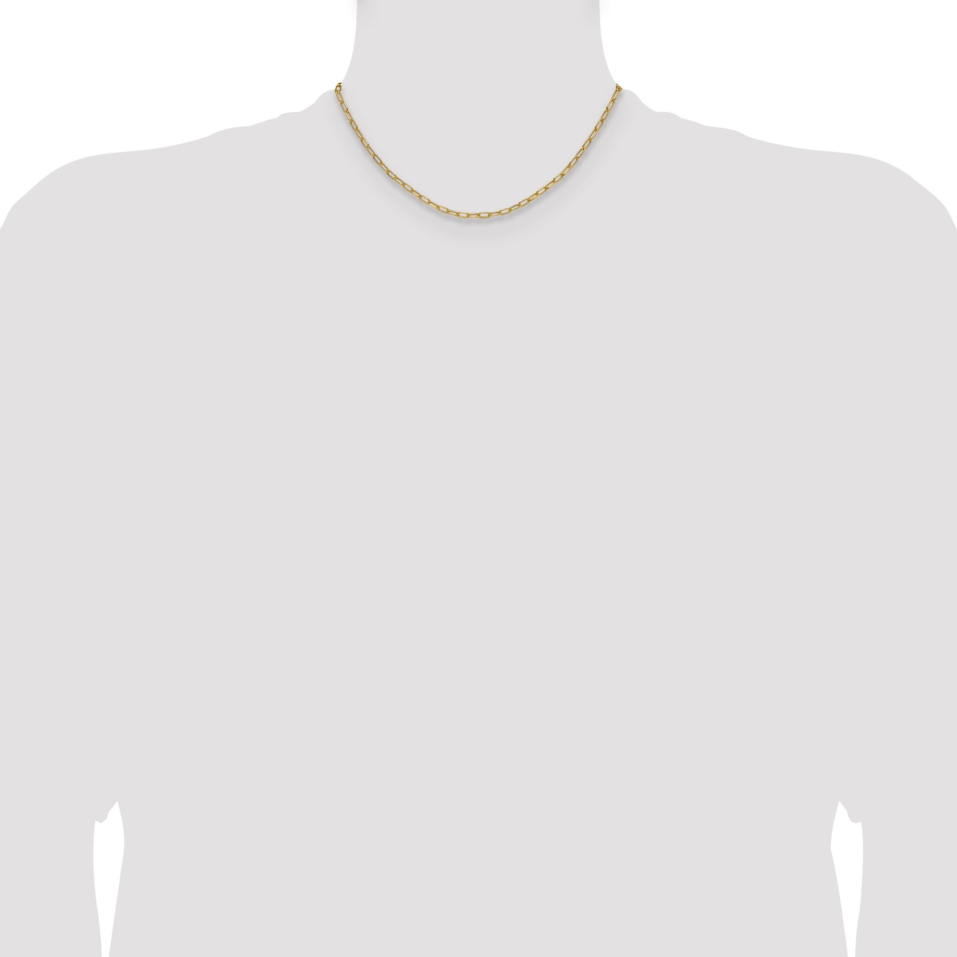 14k 3.0mm Semi-Solid Beveled Paperclip Chain