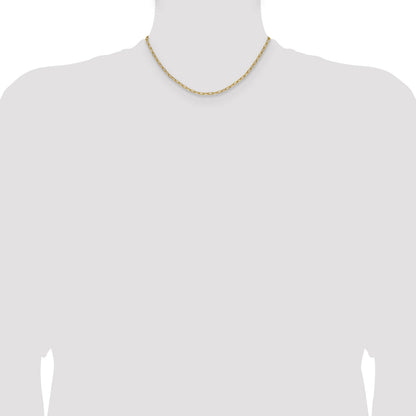 14k 3.0mm Semi-Solid Beveled Paperclip Chain
