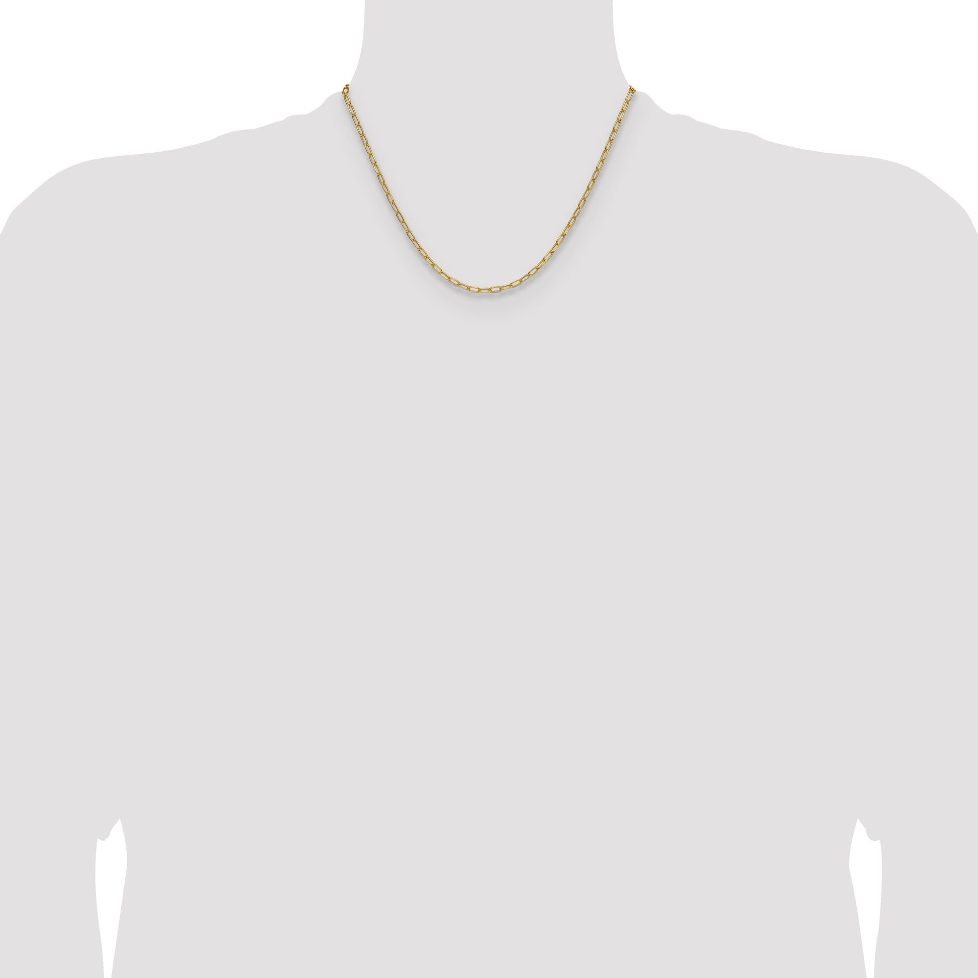 14k 3.0mm Semi-Solid Beveled Paperclip Chain