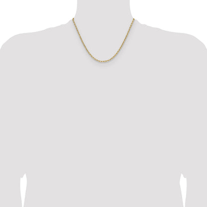 14k 3.0mm Semi-Solid Beveled Paperclip Chain