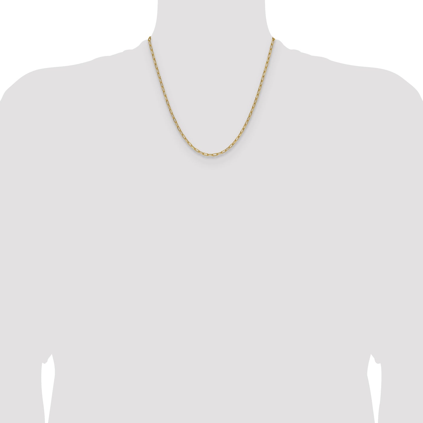 14k 3.0mm Semi-Solid Beveled Paperclip Chain