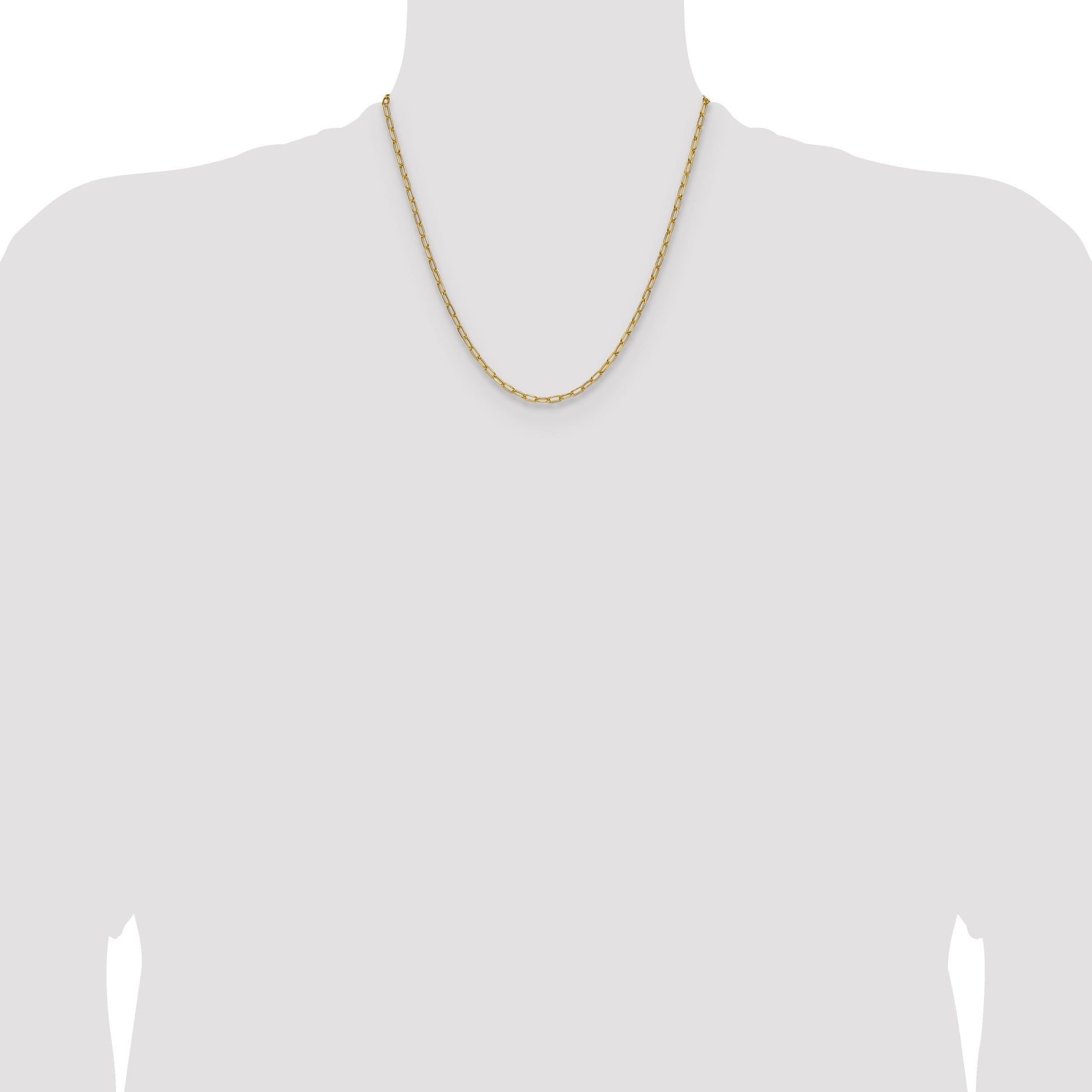 14k 3.0mm Semi-Solid Beveled Paperclip Chain