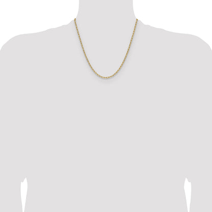 14k 3.0mm Semi-Solid Beveled Paperclip Chain