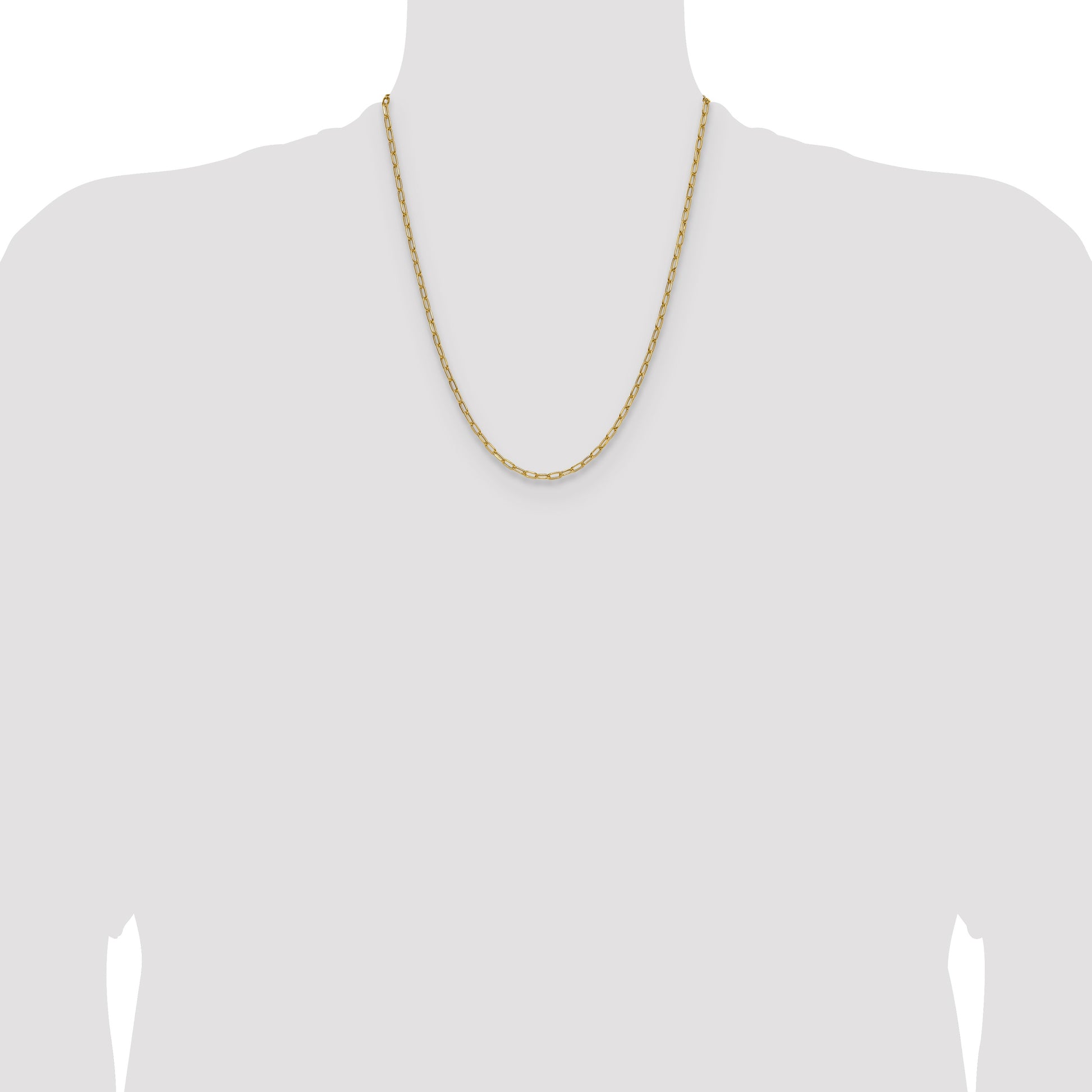 14k 3.0mm Semi-Solid Beveled Paperclip Chain