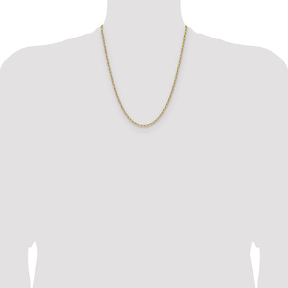 14k 3.0mm Semi-Solid Beveled Paperclip Chain
