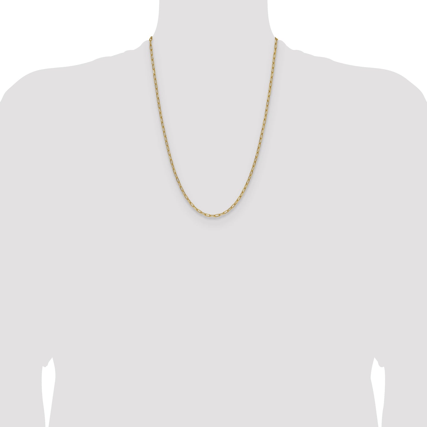 14k 3.0mm Semi-Solid Beveled Paperclip Chain