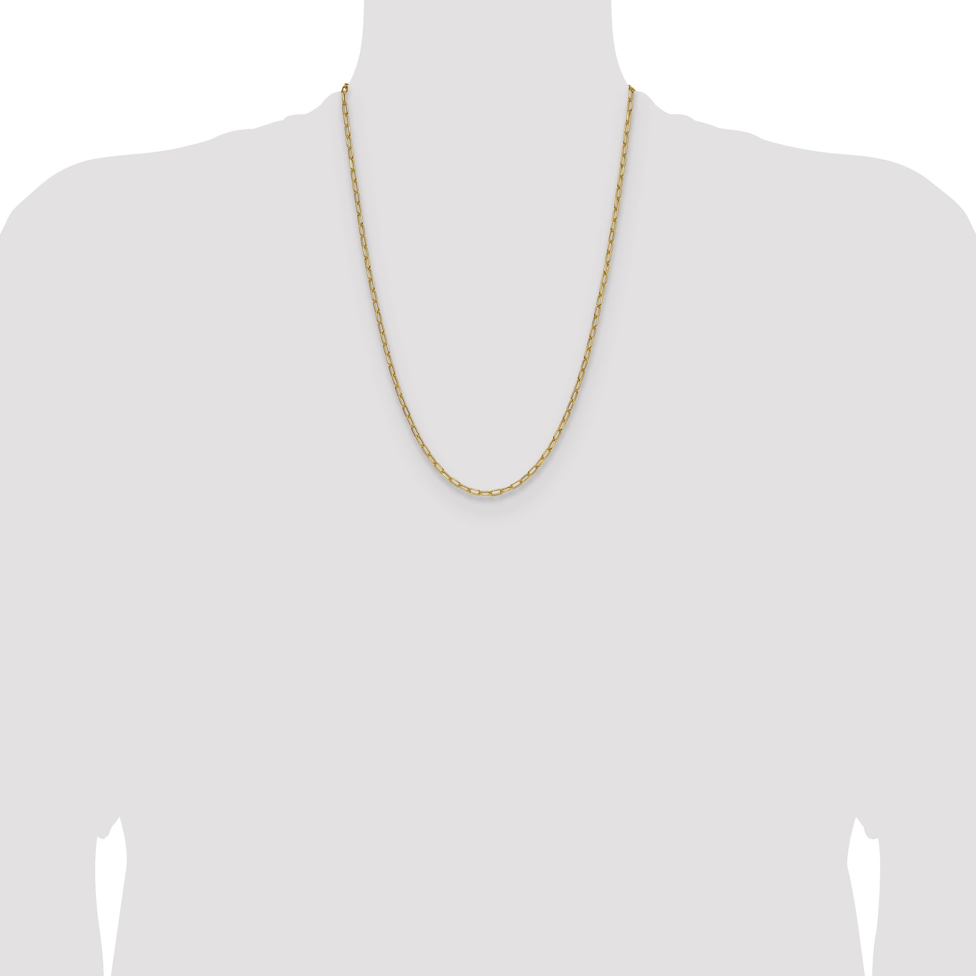 14k 3.0mm Semi-Solid Beveled Paperclip Chain