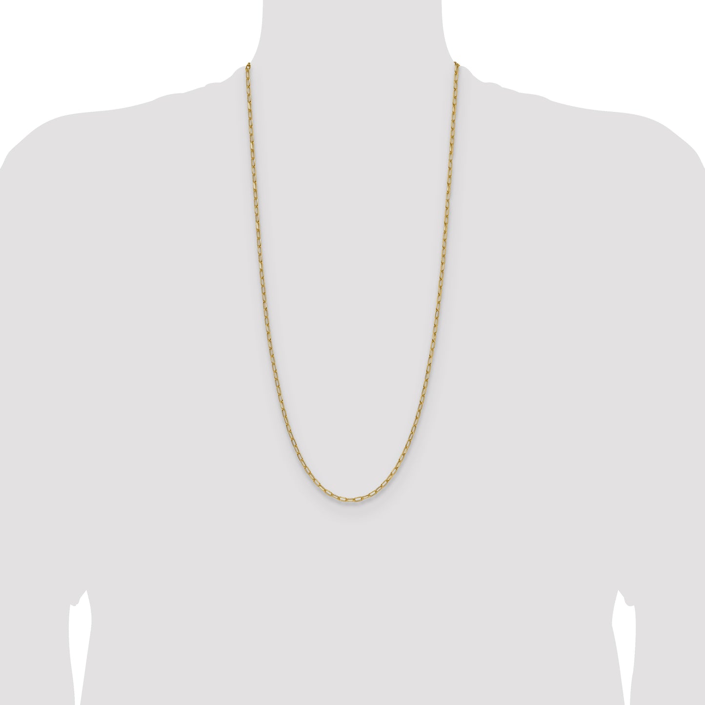 14k 3.0mm Semi-Solid Beveled Paperclip Chain