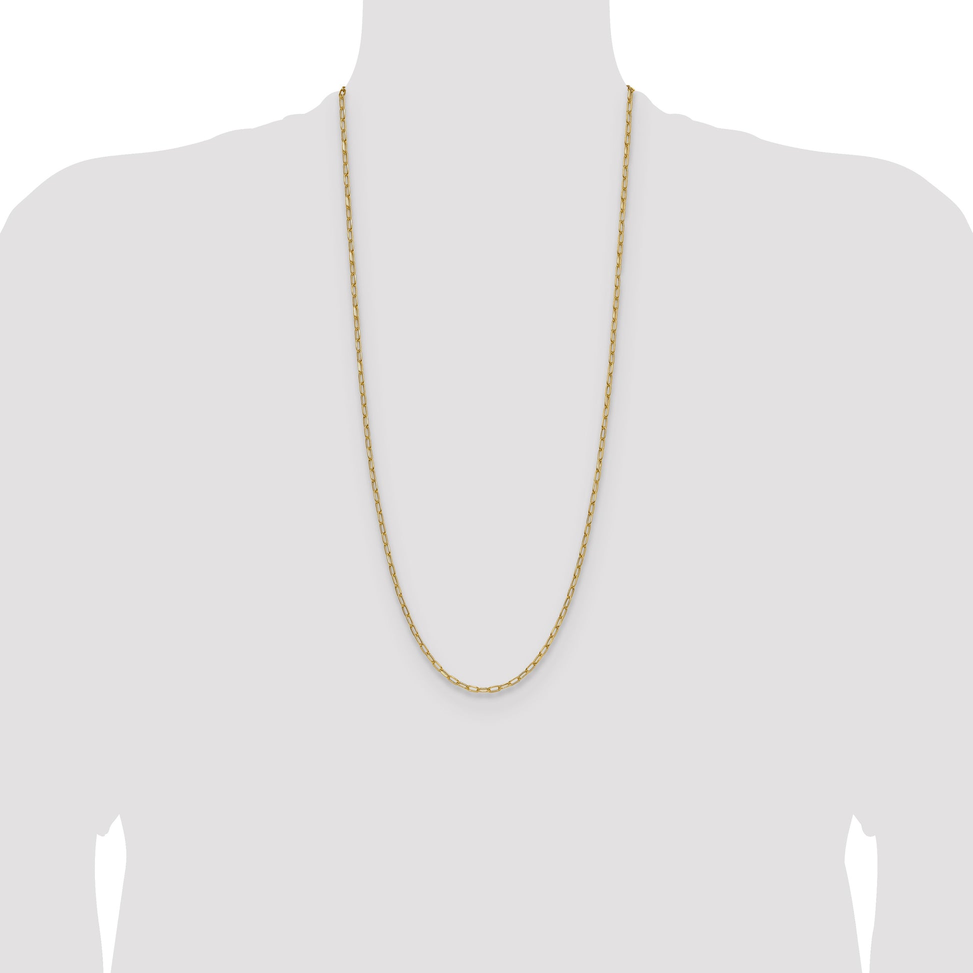 14k 3.0mm Semi-Solid Beveled Paperclip Chain