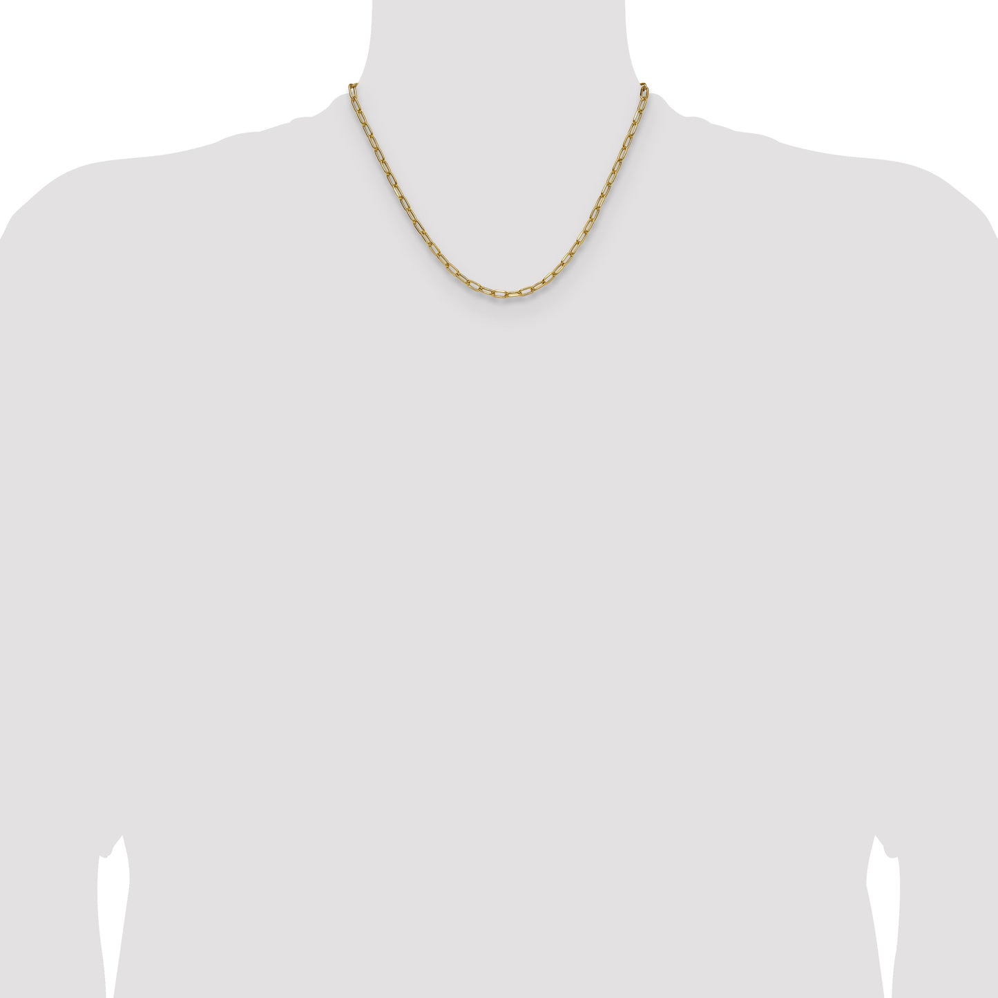 14k 3.7mm Semi-Solid Beveled Paperclip Chain