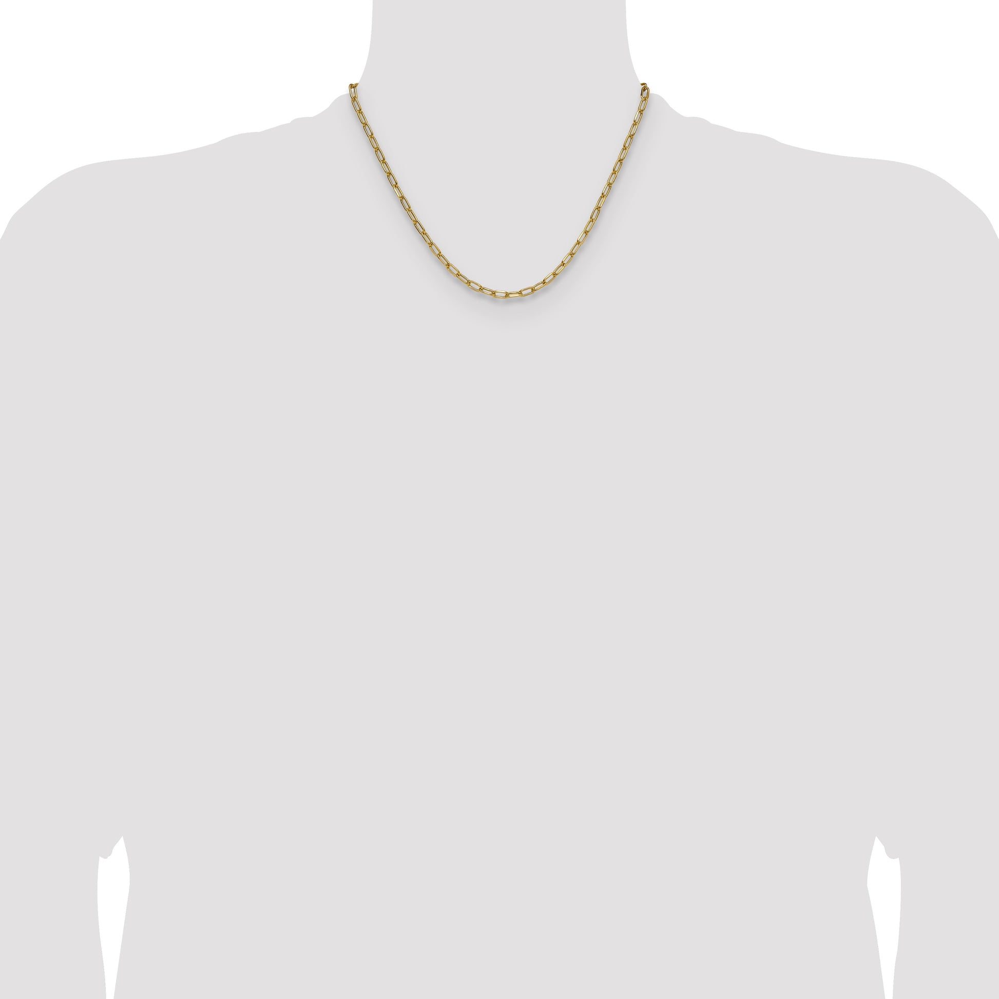 14k 3.7mm Semi-Solid Beveled Paperclip Chain