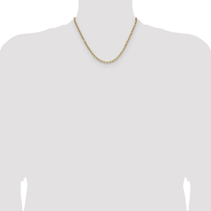 14k 3.7mm Semi-Solid Beveled Paperclip Chain