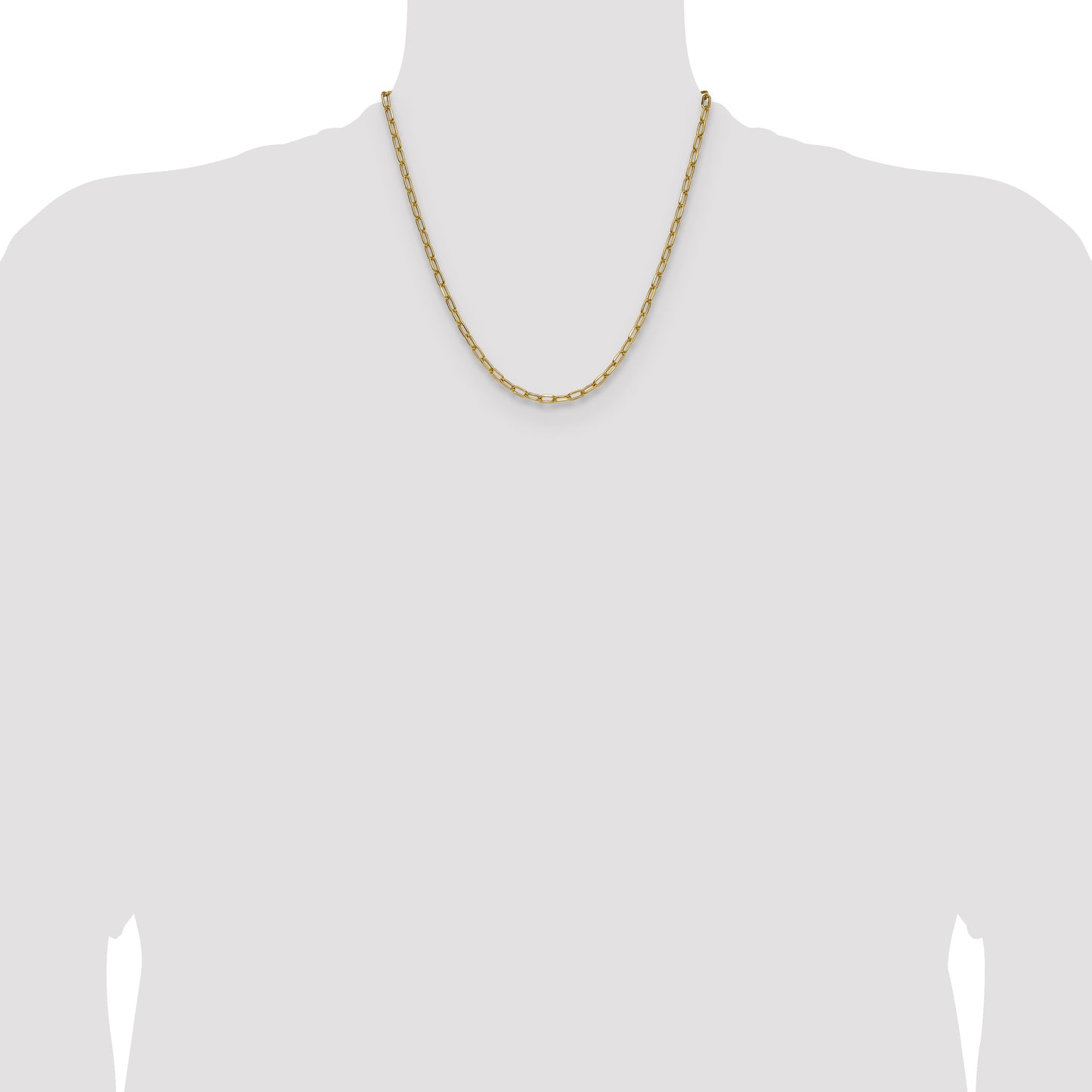 14k 3.7mm Semi-Solid Beveled Paperclip Chain