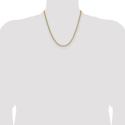 14k 3.7mm Semi-Solid Beveled Paperclip Chain