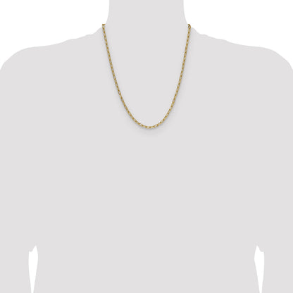 14k 3.7mm Semi-Solid Beveled Paperclip Chain