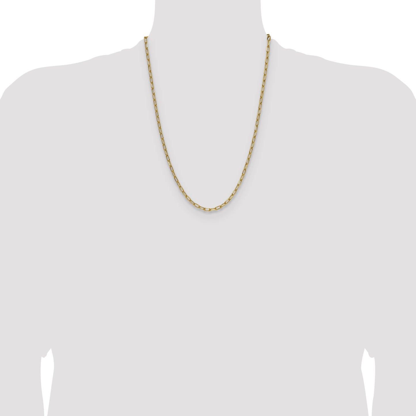 14k 3.7mm Semi-Solid Beveled Paperclip Chain