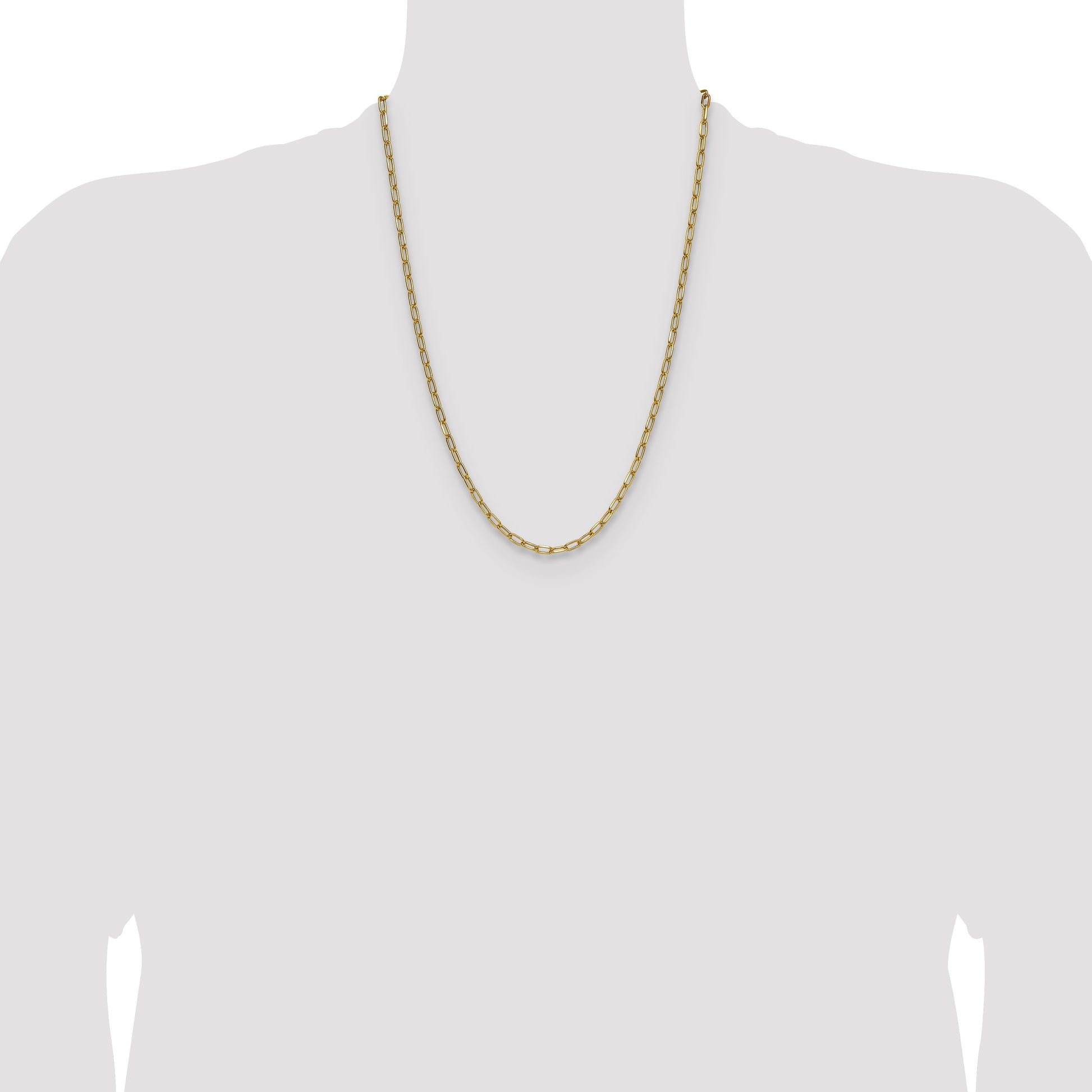 14k 3.7mm Semi-Solid Beveled Paperclip Chain