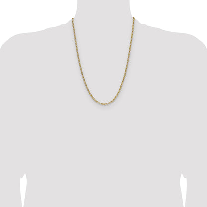 14k 3.7mm Semi-Solid Beveled Paperclip Chain
