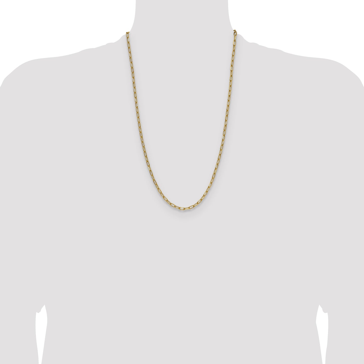 14k 3.7mm Semi-Solid Beveled Paperclip Chain