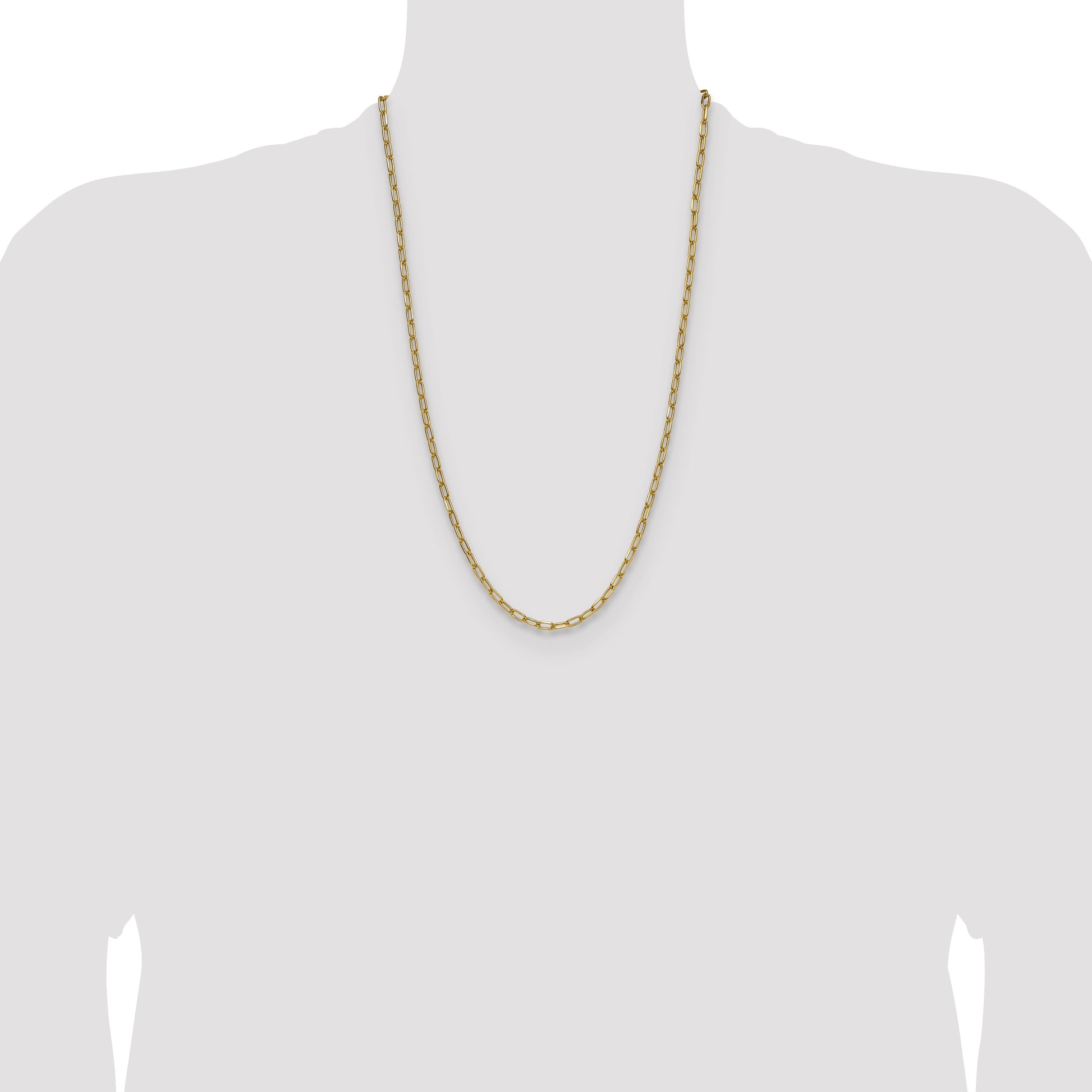 14k 3.7mm Semi-Solid Beveled Paperclip Chain