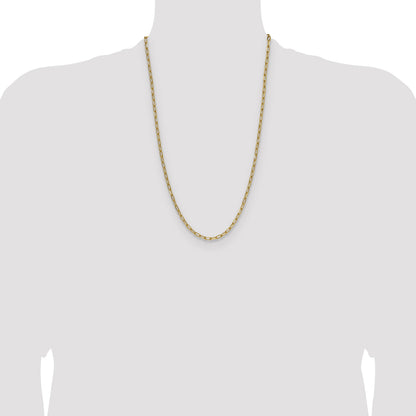 14k 3.7mm Semi-Solid Beveled Paperclip Chain