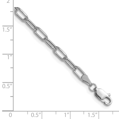 14k White Gold 3.7mm Semi-Solid Beveled Paperclip Chain