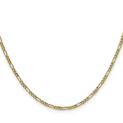 14k 1.9mm Semi-Solid Figaro Chain