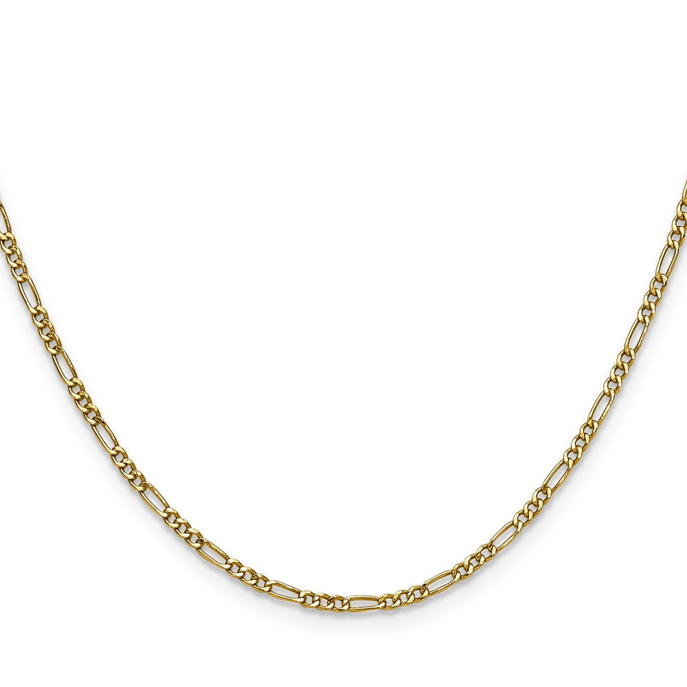 14k 1.9mm Semi-Solid Figaro Chain