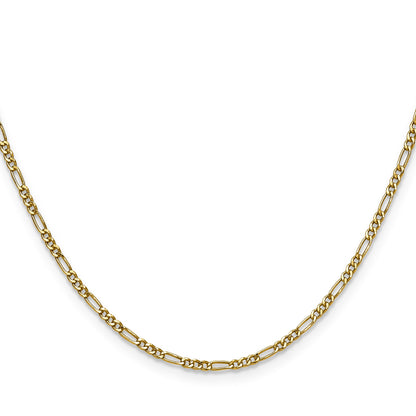 14k 1.9mm Semi-Solid Figaro Chain