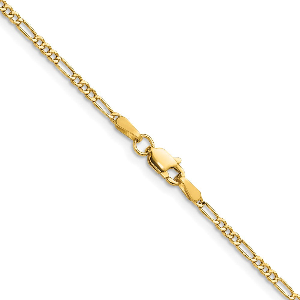 14k 1.9mm Semi-Solid Figaro Chain