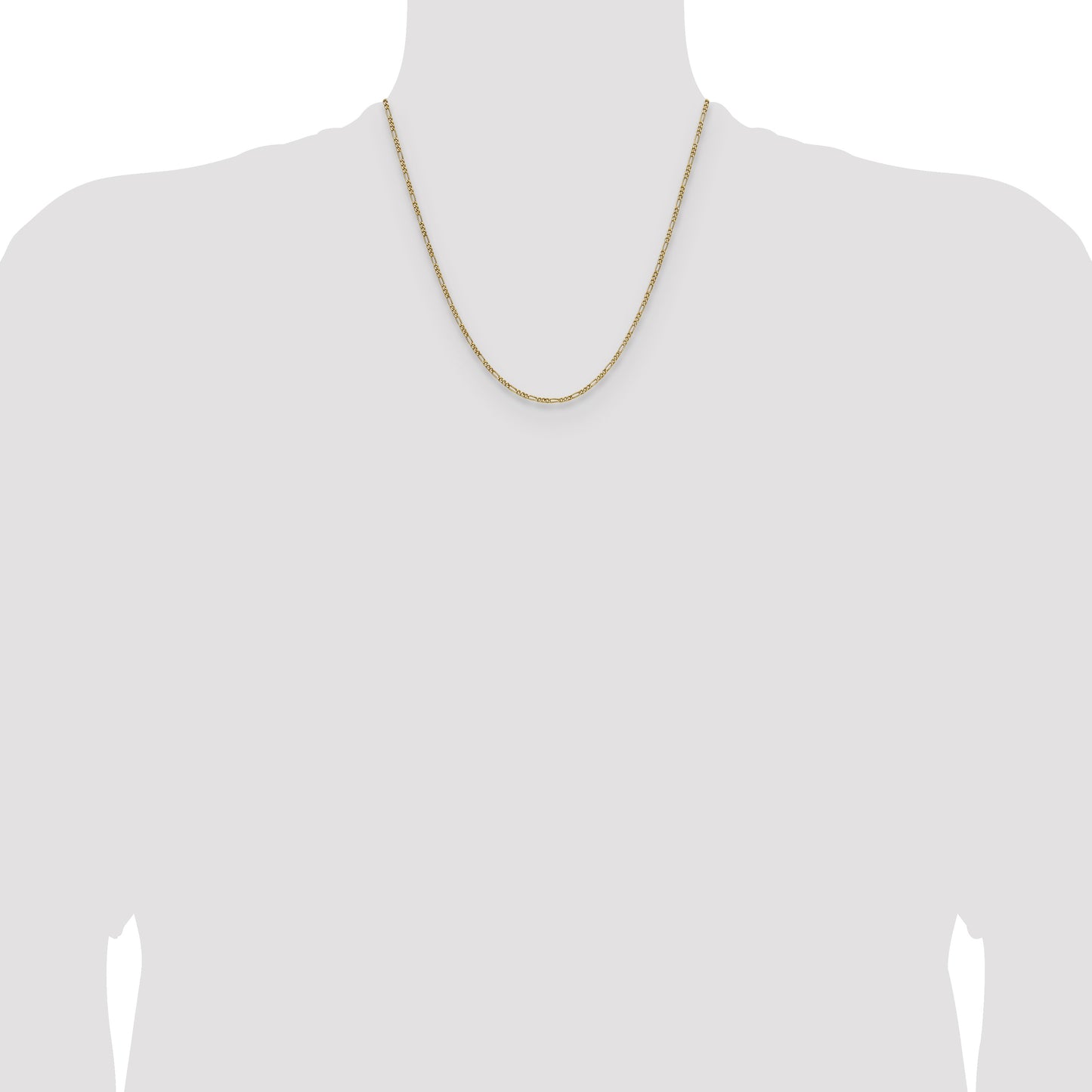 14k 1.9mm Semi-Solid Figaro Chain