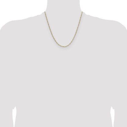 14k 1.9mm Semi-Solid Figaro Chain