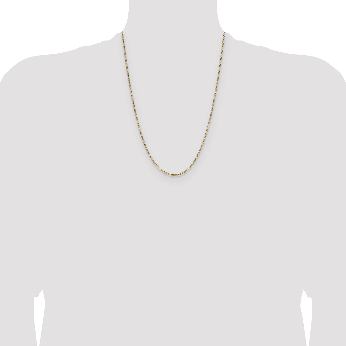 14k 1.9mm Semi-Solid Figaro Chain