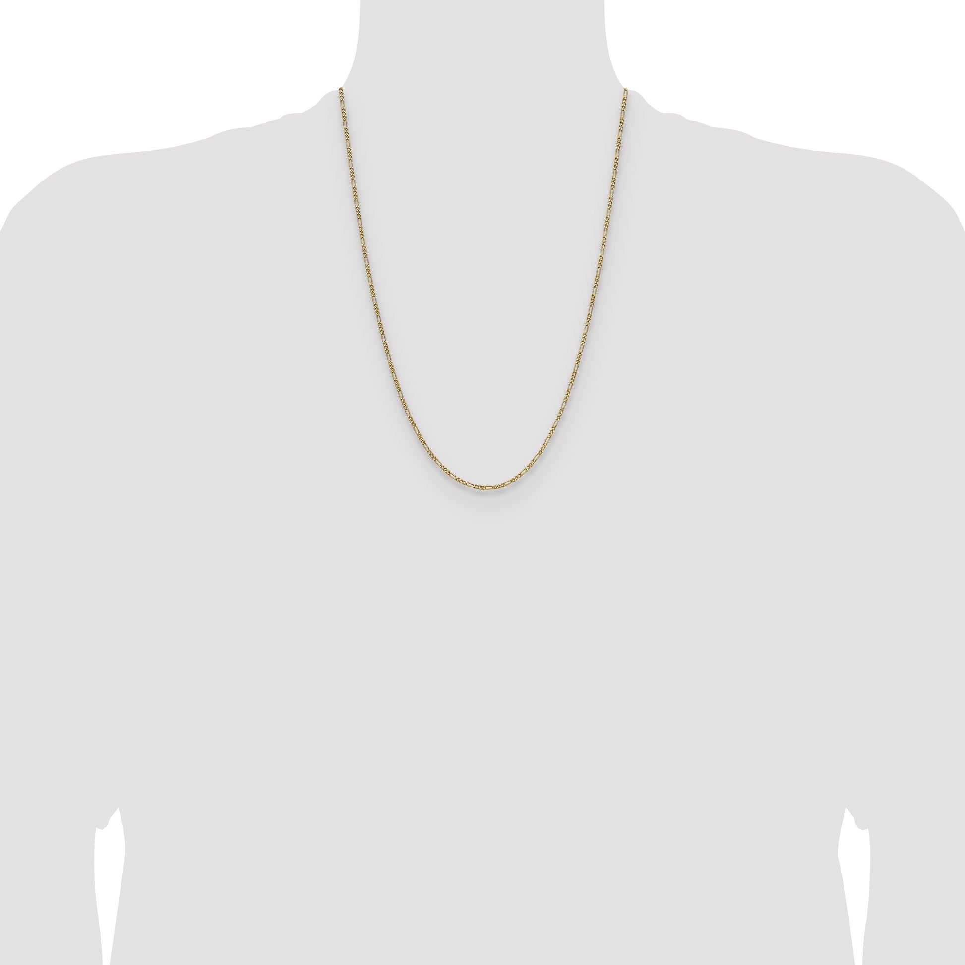 14k 1.9mm Semi-Solid Figaro Chain