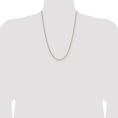 14k 1.9mm Semi-Solid Figaro Chain