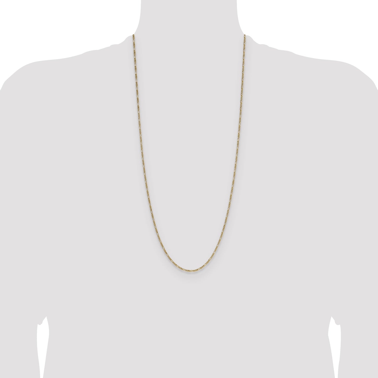 14k 1.9mm Semi-Solid Figaro Chain