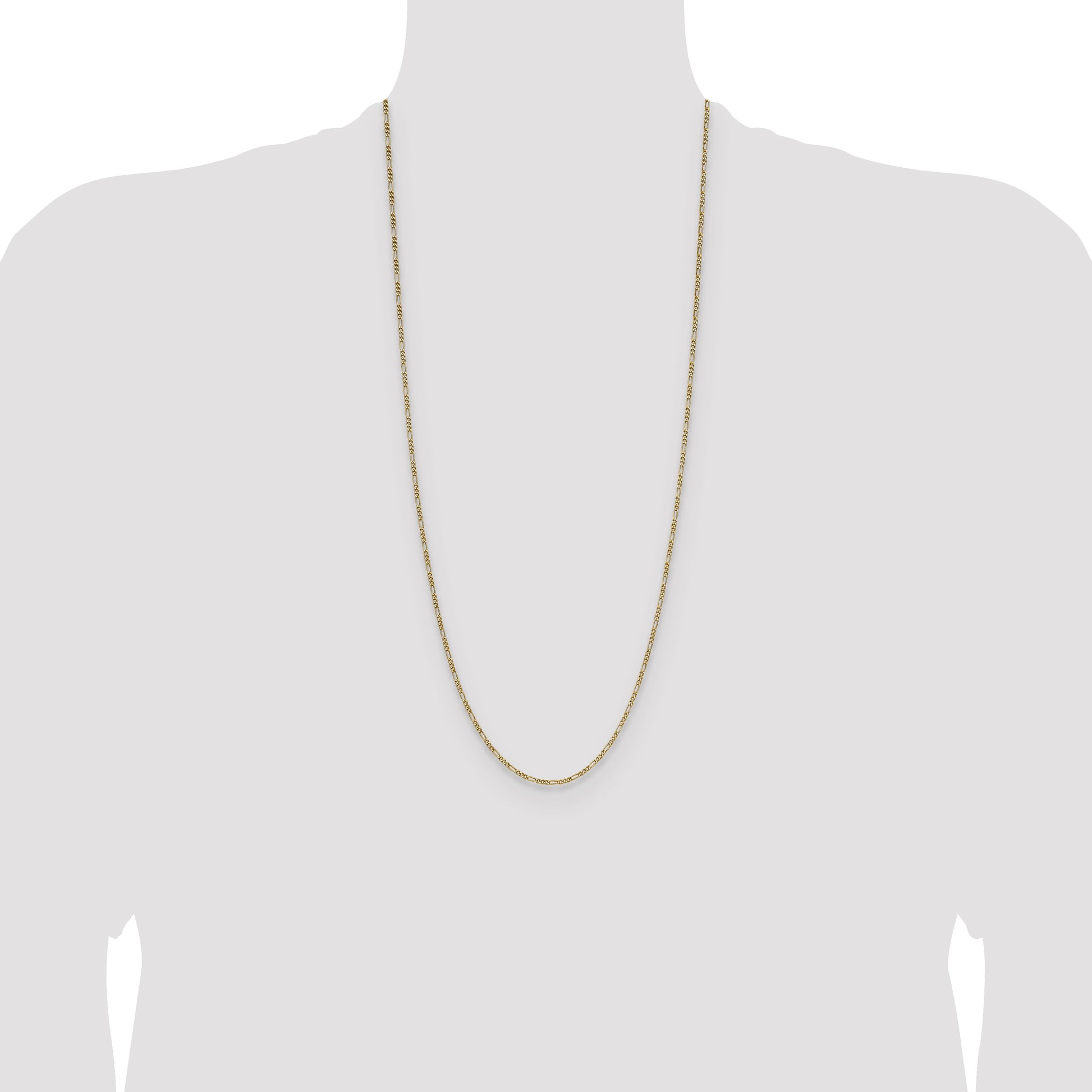 14k 1.9mm Semi-Solid Figaro Chain