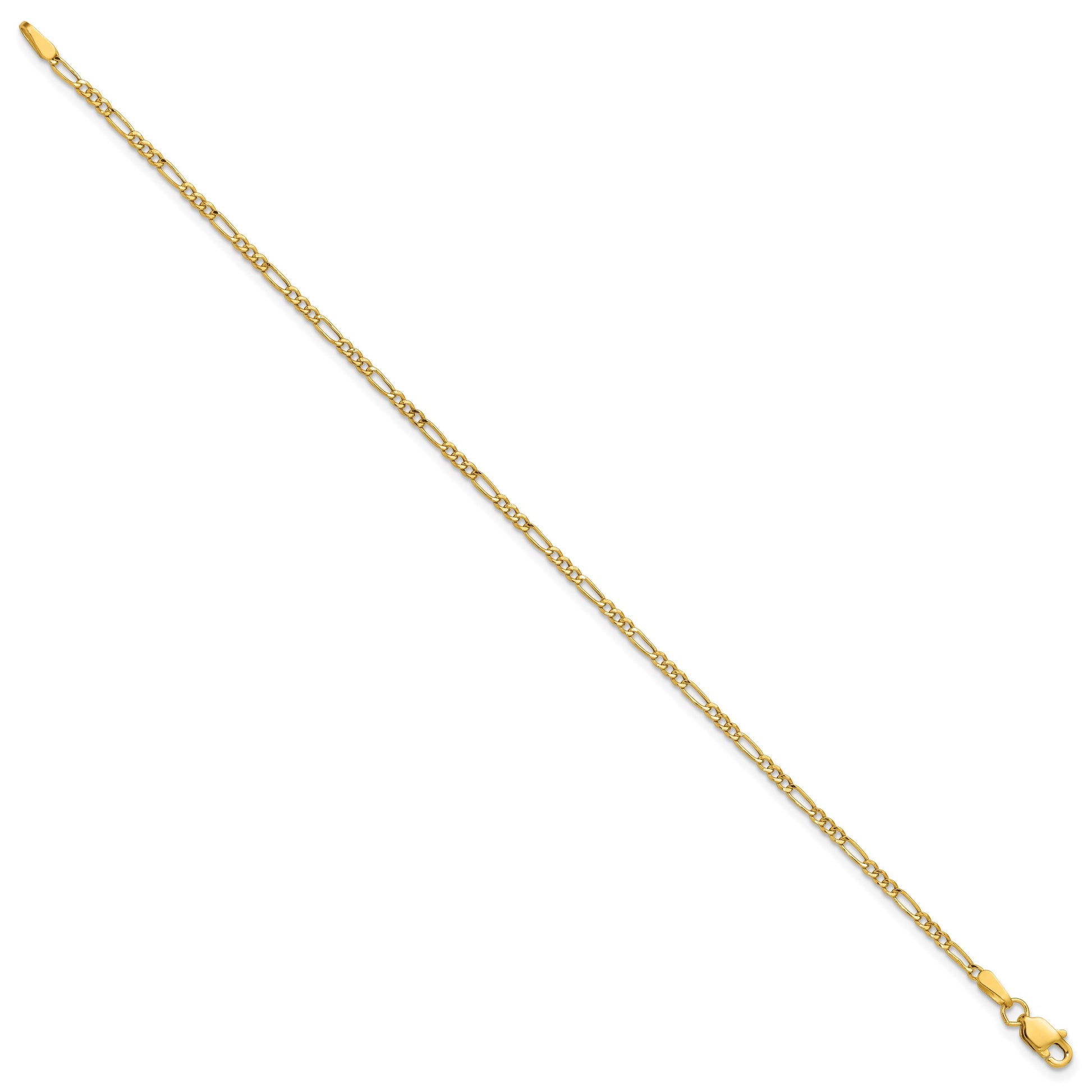 14k 1.9mm Semi-Solid Figaro Chain