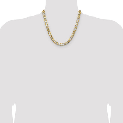 14k 9.4mm Semi-Solid Figaro Chain